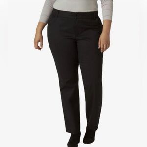 Lee Wrinkle Free Relaxed Fit Straight Leg Pants Black Plus Size 30W